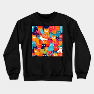 Cute Cat Colourful Pattern Crewneck Sweatshirt